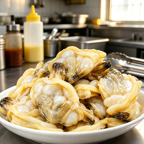 Steamed clams and mussels in open shells